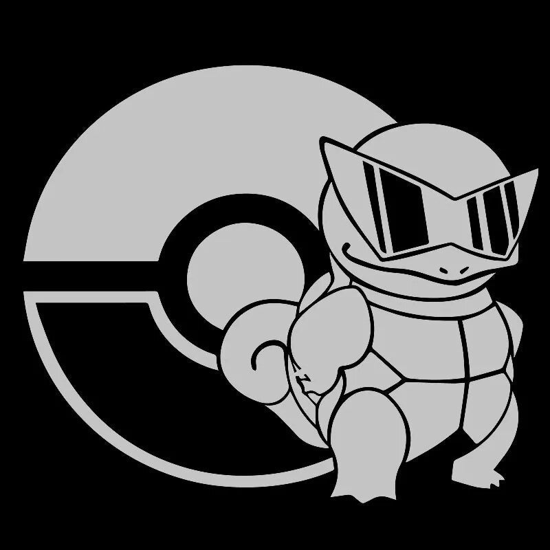 Pokemon 'Pokeball and Squirtle' Vinyl Car Sticker