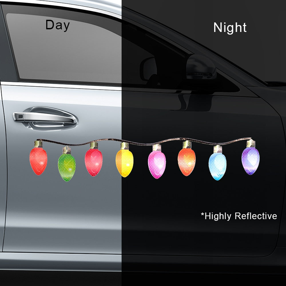 Cute Christmas Decor 'Colored Light Bulbs | 16 Pieces' Vinyl Car Magnetic Sticker