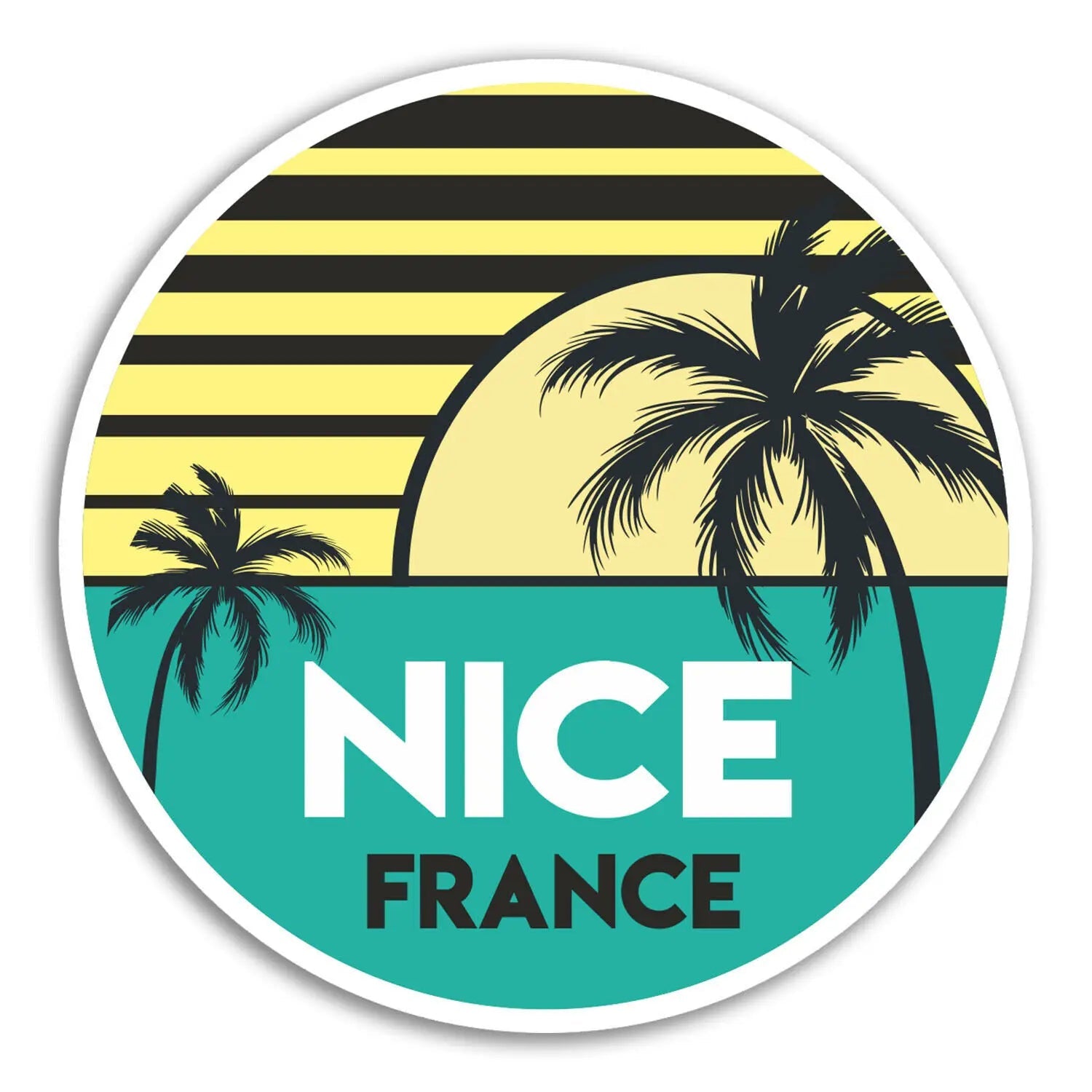 Nice France 'Palm Trees' Vinyl Car Sticker