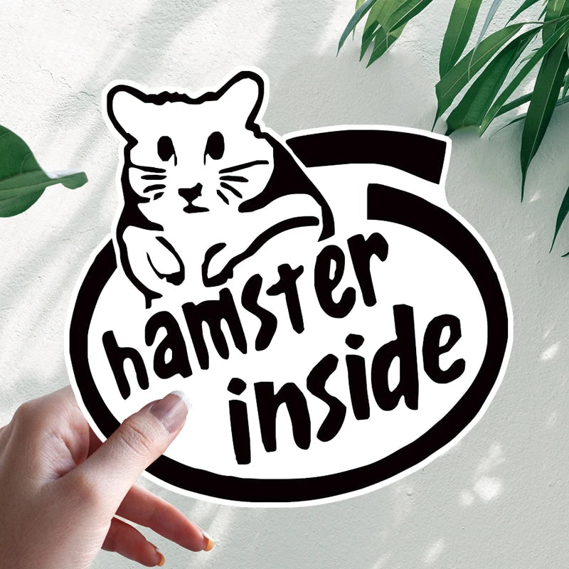 Cute 'Hamster Inside' Vinyl Car Sticker