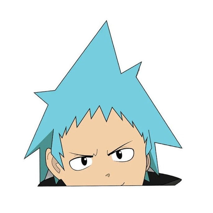 Soul Eater 'Black Star | Blue Spiky Hair' Vinyl Car Peeker Sticker