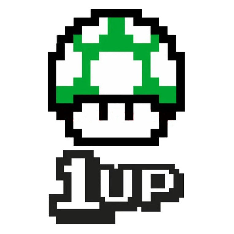 Super Mario Bros. 'Green Mushroom 1Up Pixel' Vinyl Car Sticker