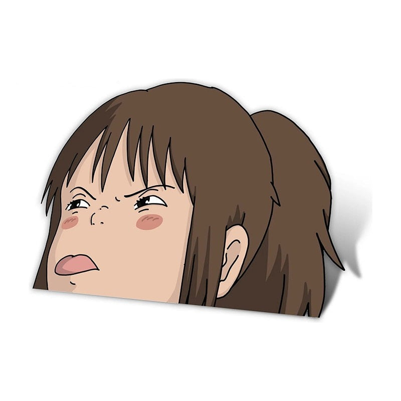 Spirited Away 'Chihiro Ogino | Poking Out Tongue' Vinyl Car Peeker Sticker