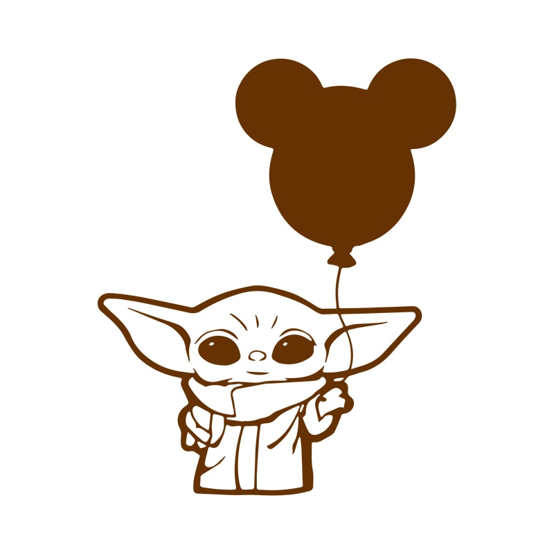 Star Wars 'Baby Yoda | Mickey Balloon' Vinyl Car Sticker