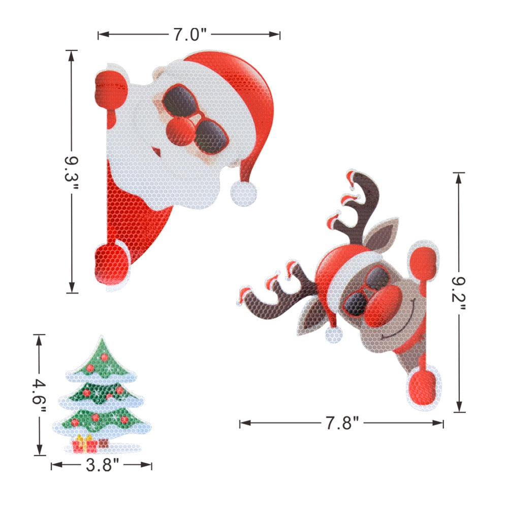 Christmas 'Santa and Rudolph Wearing Shades' Vinyl Car Magnetic Sticker