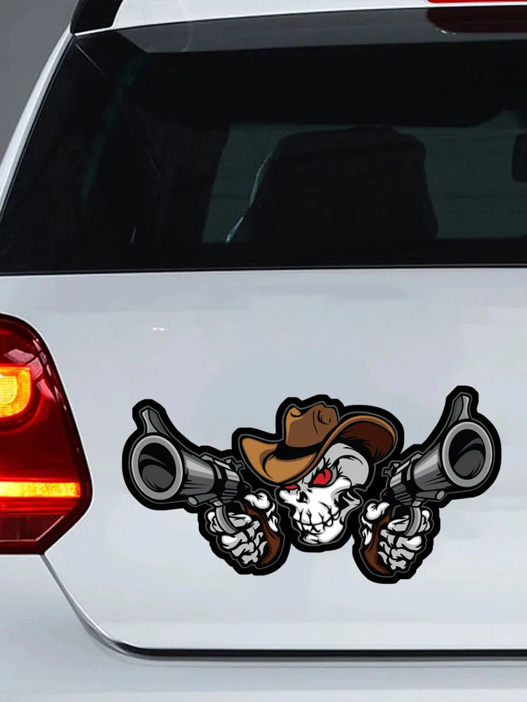 Skull 'Tactical Guns' Vinyl Car Sticker
