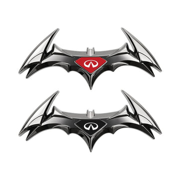Cool 3D 'Bat Shape Badge | Black And Red' Metal Car Sticker