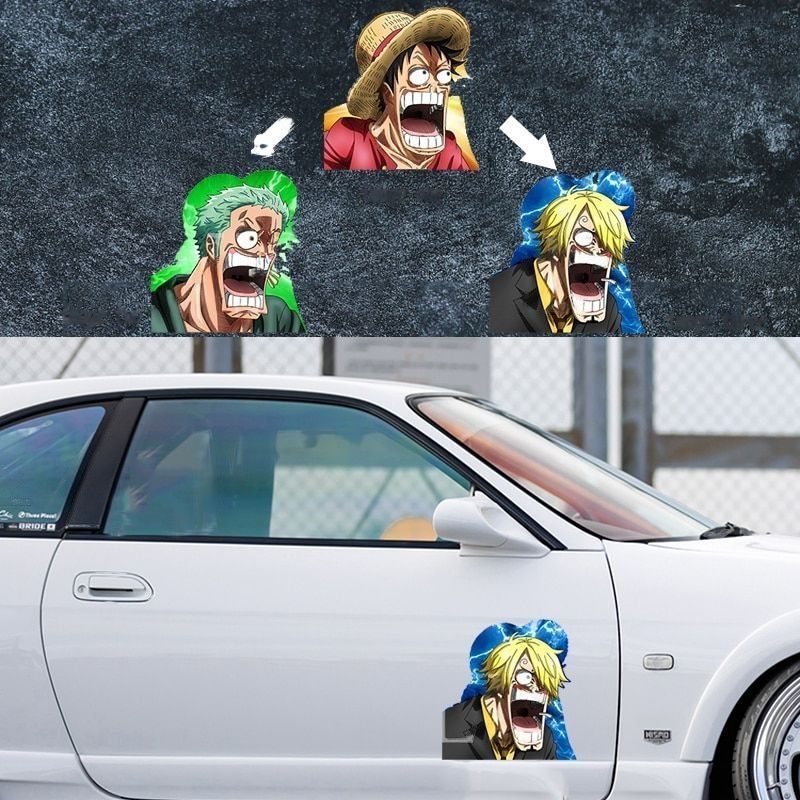 One Piece 'Luffy x Zoro x Sanji | Shocked' Vinyl Car 3D Motion Sticker