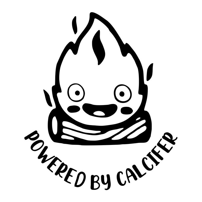 Powered By Calcifer 'Flame' Vinyl Car Sticker