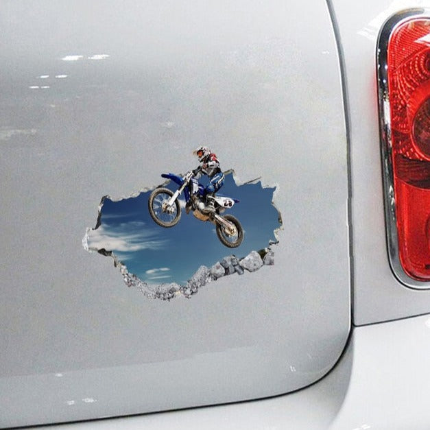 Smashed Hole 'Motorcycle | Motocross Racing' Vinyl Car Sticker