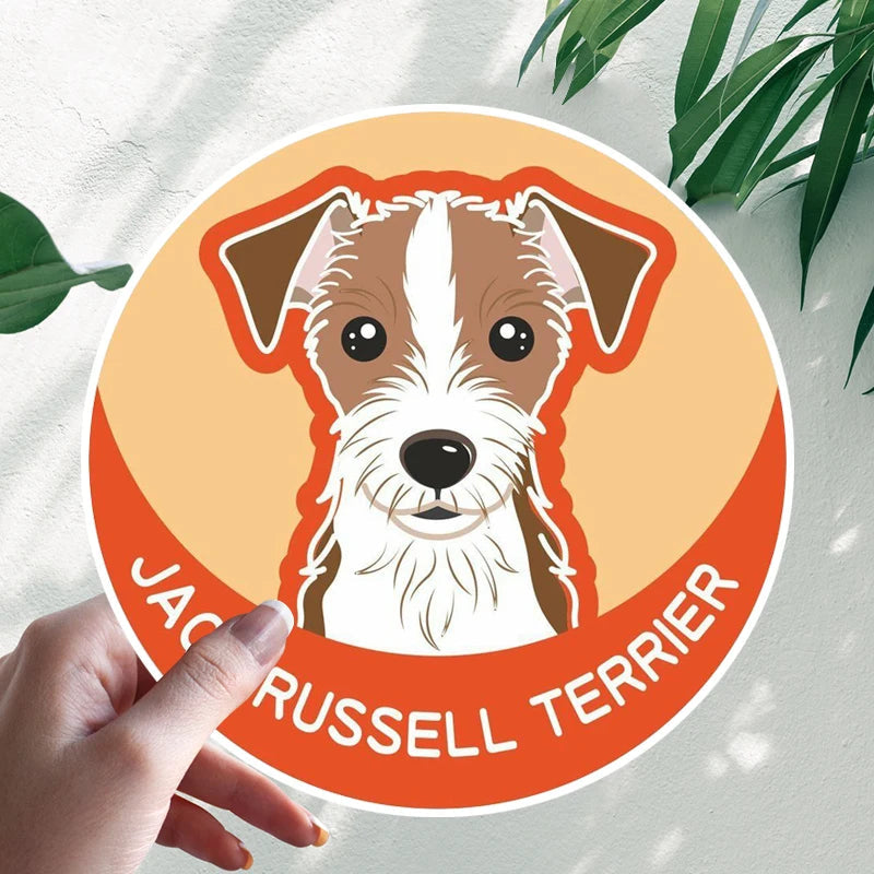 Jack Russell Terrier Dog 'Round' Vinyl Car Sticker