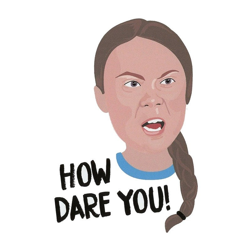 Greta Thunberg 'How Dare You! | Angry' Vinyl Car Sticker