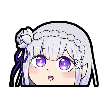 Re:Zero 'Chibi Emilia | Look Up' Vinyl Car Peeker Sticker
