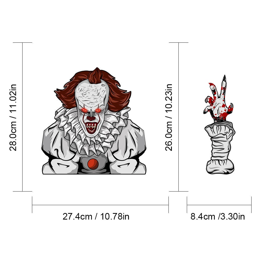 It 'Pennywise | Scary Clown' Vinyl Car Wiper Sticker
