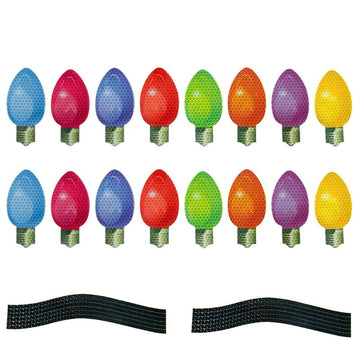 Cute Christmas Decor 'Colored Light Bulbs | 16 Pieces 2.0' Vinyl Car Magnetic Sticker