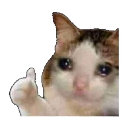 Thumbs Up 'Crying Cat' Vinyl Car Peeker Sticker