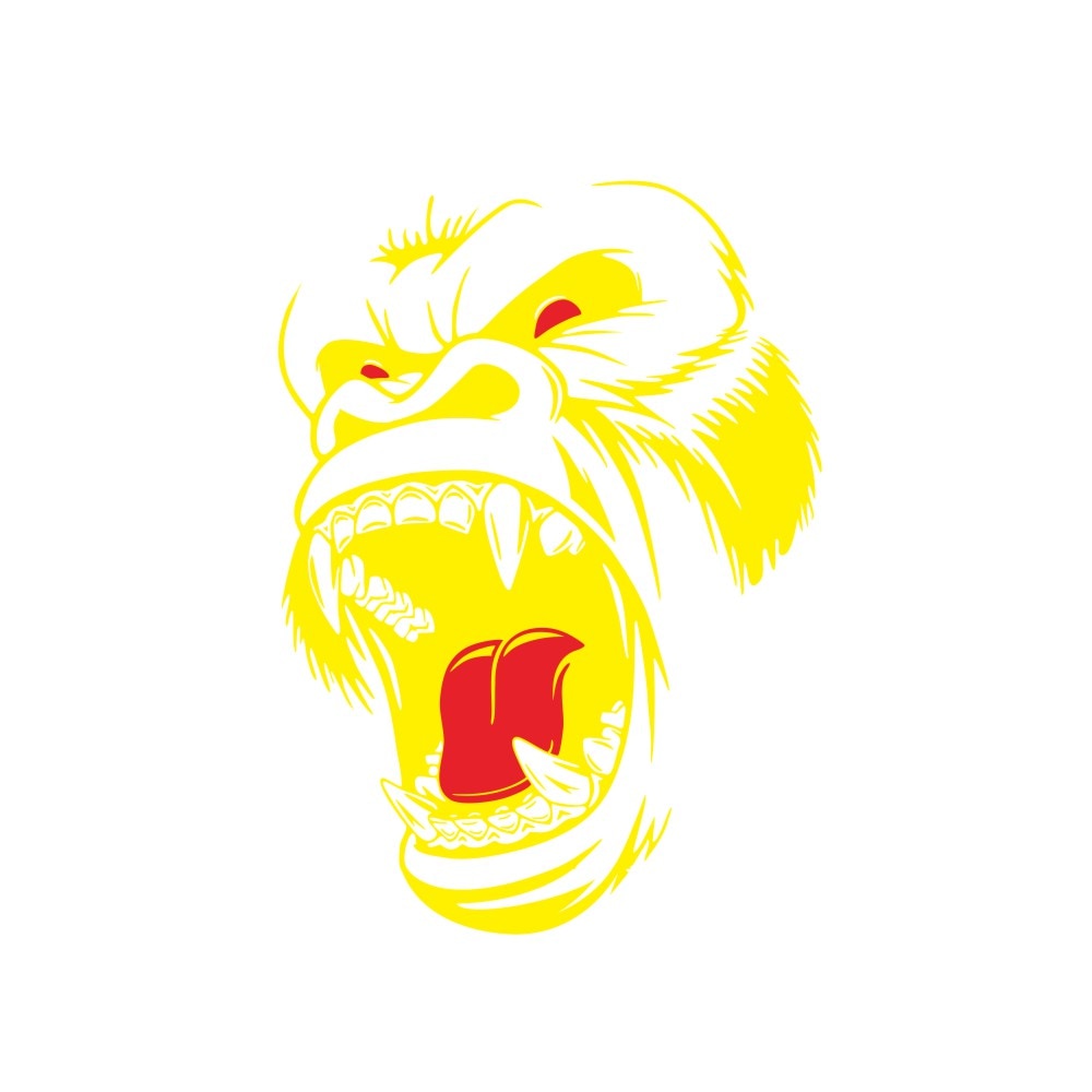 Angry Gorilla 'Head' Vinyl Car Sticker
