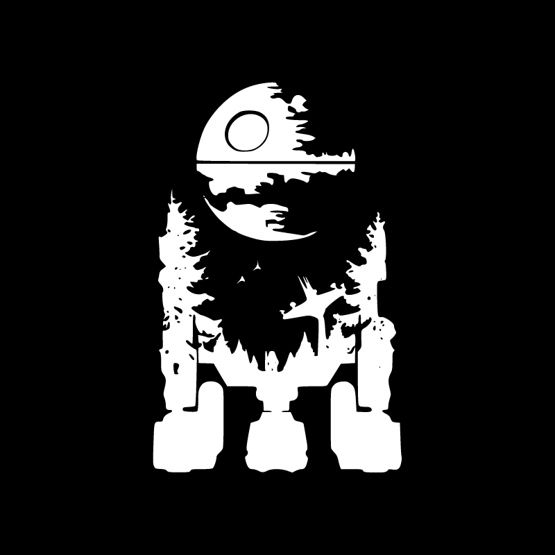 Star Wars 'R2D2 x Death Star | Forest Moon Of Endor' Vinyl Car Sticker