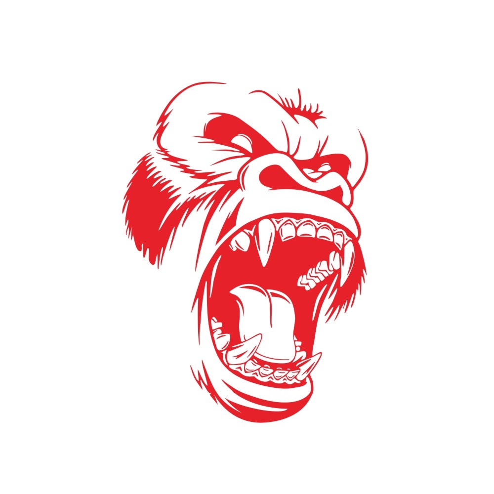 Angry Gorilla 'Head' Vinyl Car Sticker