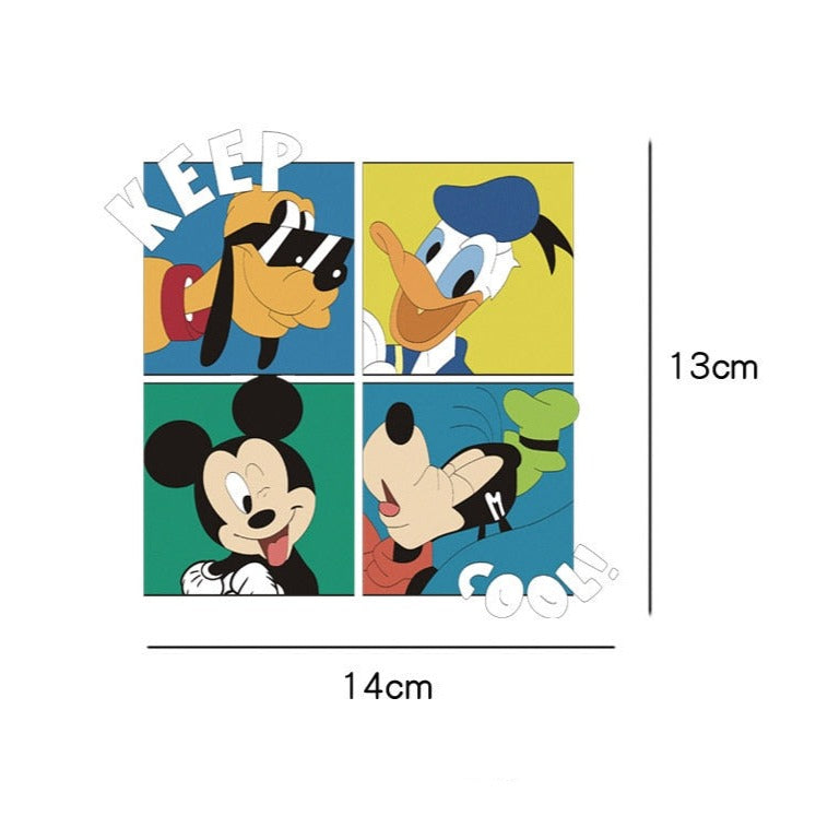 Keep Cool! 'Pluto-Donald-Mickey-Goofy | Wacky Face' Vinyl Car Sticker