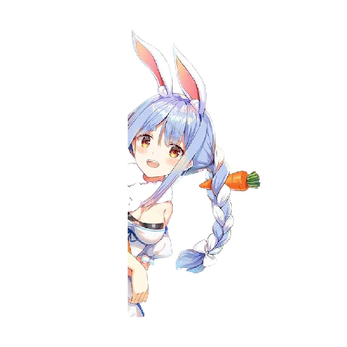 Virtual YouTuber 'Usada Pekora | Amazed' Vinyl Car Peeker Sticker