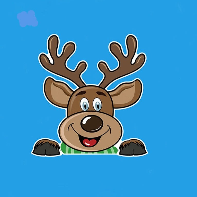 Christmas 'Smiling Dasher' Vinyl Car Peeker Sticker
