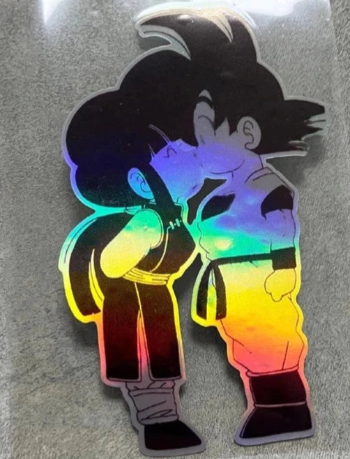 Dragon Ball Z 'Goku And Chi-Chi | Reflective Laser' Vinyl Car Sticker