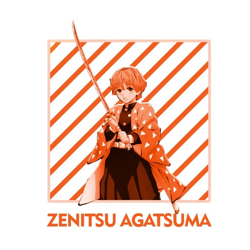 Demon Slayer 'Zenitsu Agatsuma | Orange Stripes' Vinyl Car Sticker