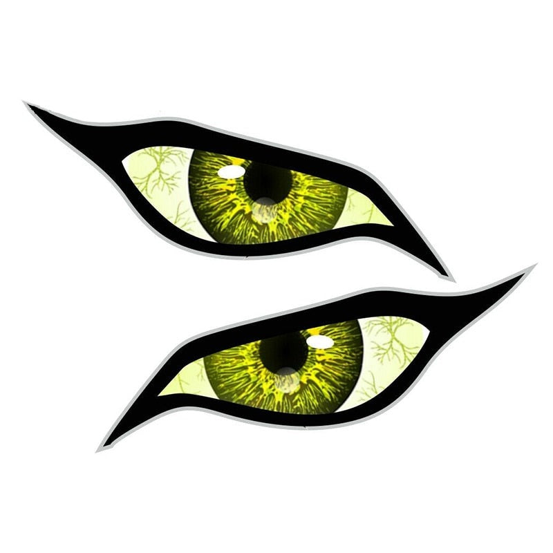 Evil Eyes 'Yellow Green Bloodshot' Vinyl Car Sticker