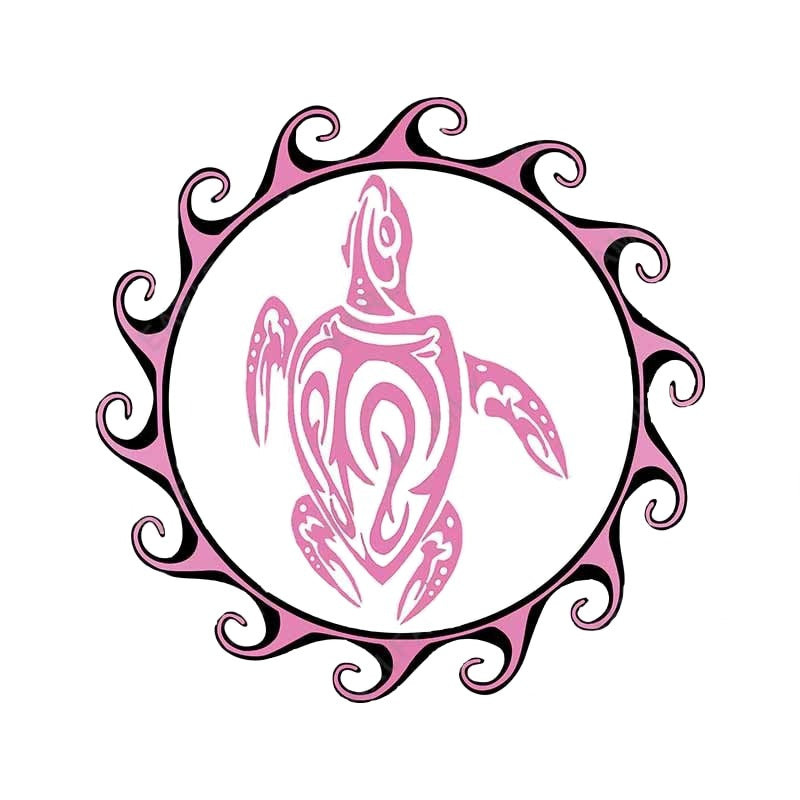 Tribal Sea Turtle Sun 'Water Monster' Vinyl Car Sticker