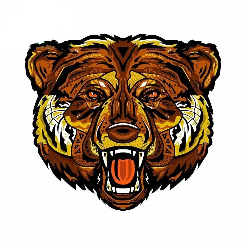 Bear 'Tribal | Growling' Vinyl Car Sticker