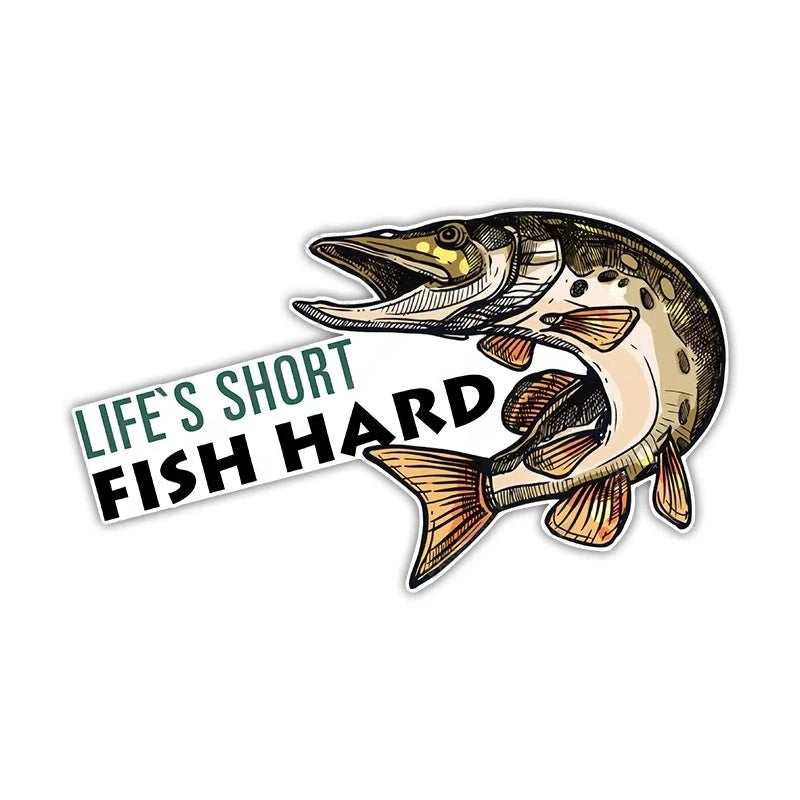 Life's Short Fish Hard 'Muskellunge' Vinyl Car Sticker