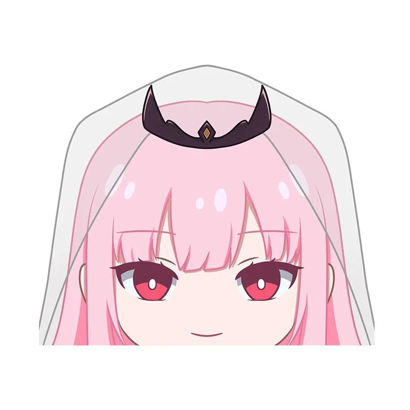 Virtual YouTuber 'Young Mori Calliope' Vinyl Car Peeker Sticker