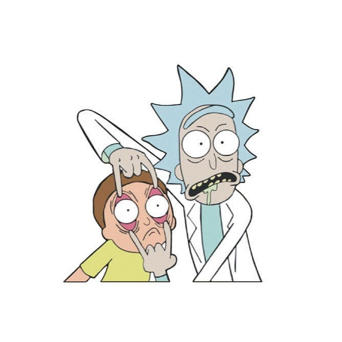 Rick and Morty 'Rock On And Wacky Face' Vinyl Car Peeker Sticker