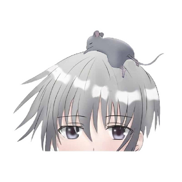 Fruits Basket 'Yuki And Rat | Serious' Vinyl Car Peeker Sticker