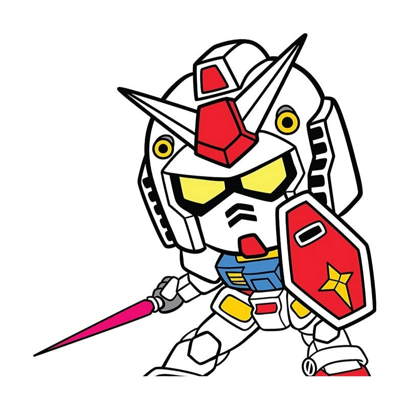 Mobile Suit 'Chibi RX-78-2 Gundam | Beam Saber And Shield' Vinyl Car Sticker