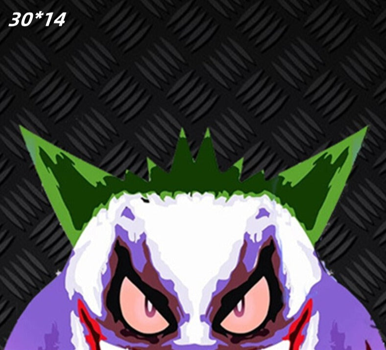 Pokemon 'Ghost Gengar | Green Hair' Vinyl Car Peeker Sticker