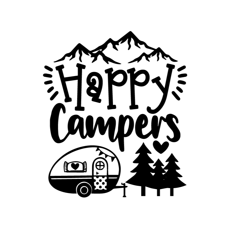 Happy Campers 'Camping' Vinyl Car Sticker