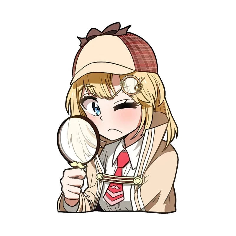 Virtual YouTuber 'Watson Amelia | Detective' Vinyl Car Peeker Sticker