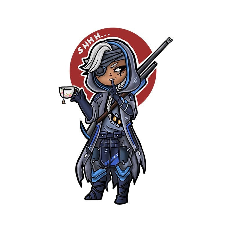 Overwatch 'Chibi Ana Amari | Shhh...' Vinyl Car Sticker