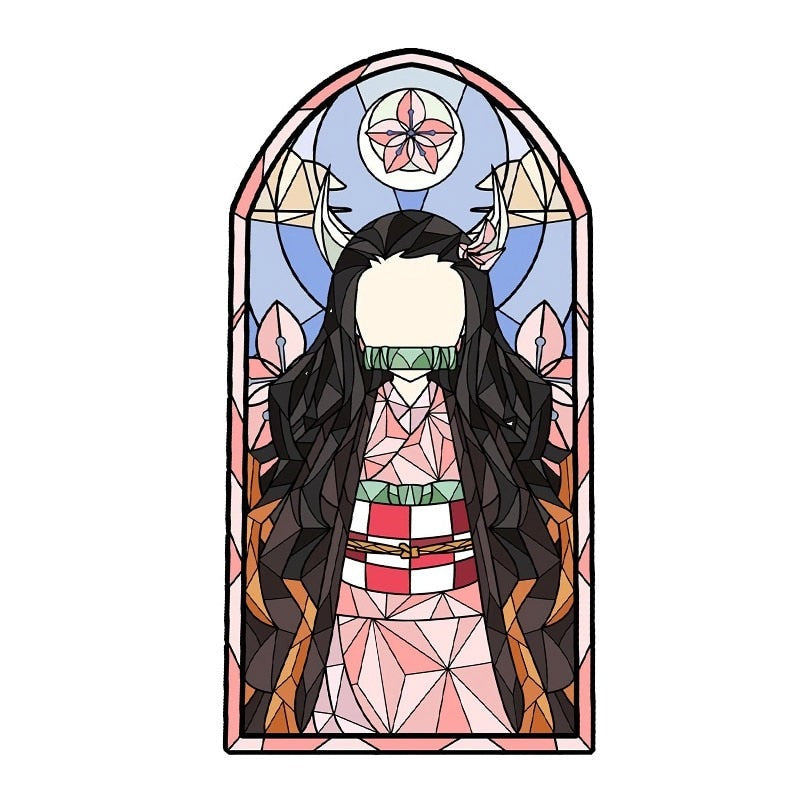 Demon Slayer 'No Face Nezuko | Stained Glass' Vinyl Car Sticker