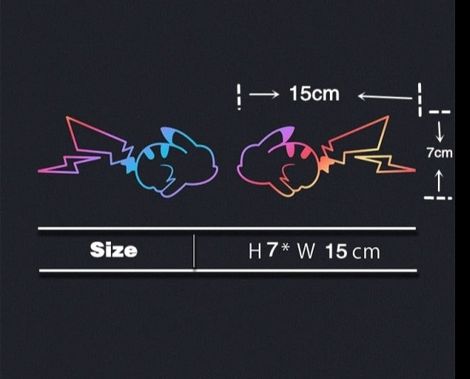 Pokémon 'Pikachu Colored Lightning | 2.0 | Set of 2' Vinyl Car Sticker