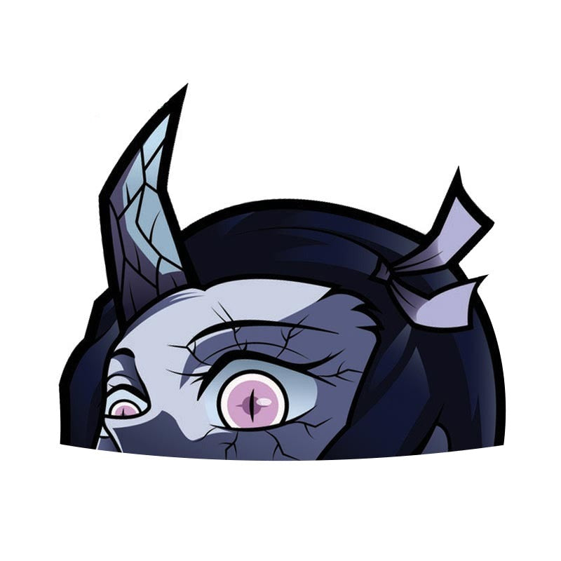 Demon Slayer 'Nezuko | Demon Face' Vinyl Car Peeker Sticker