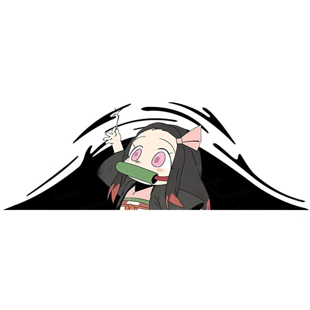 Demon Slayer 'Chibi Nezuko | Looking Up' Vinyl Car Peeker Sticker