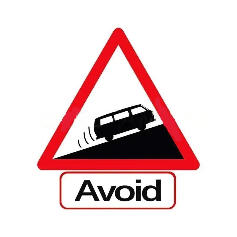 Steep Ascent  'Avoid | Campervan' Vinyl Car Sticker
