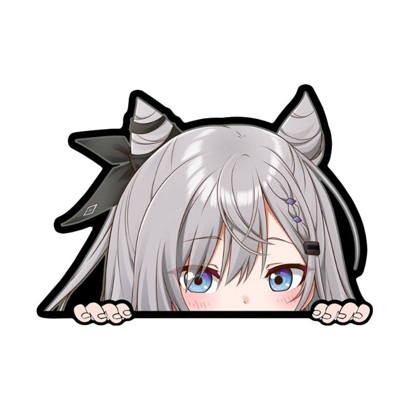 Virtual YouTuber 'Vestia Zeta | Blushed' Vinyl Car Peeker Sticker