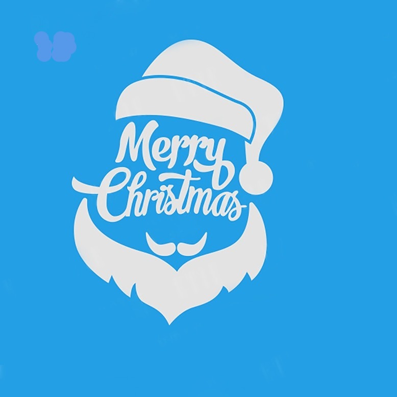 Merry Christmas 'Santa Face Shaped' Vinyl Car Sticker