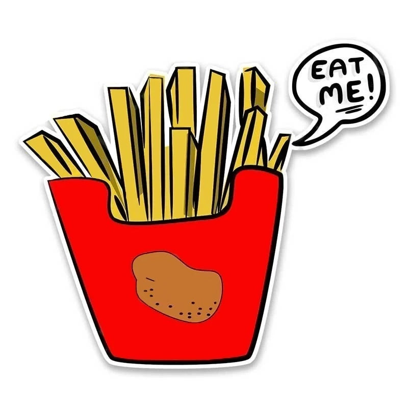 Food 'French Fries | Eat Me!' Vinyl Car Sticker