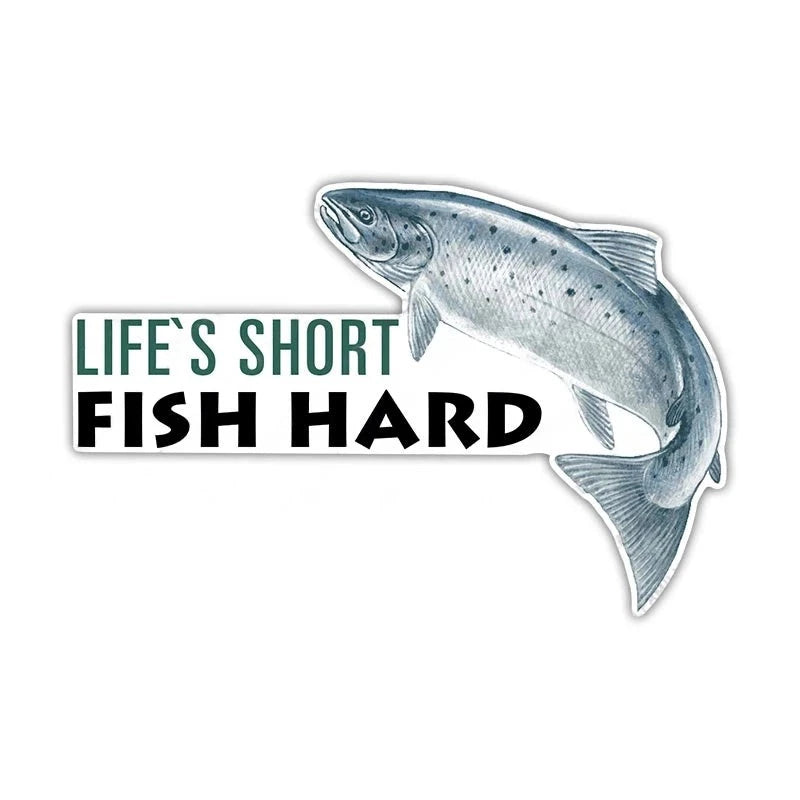 Life's Short Fish Hard 'Atlantic Salmon' Vinyl Car Sticker