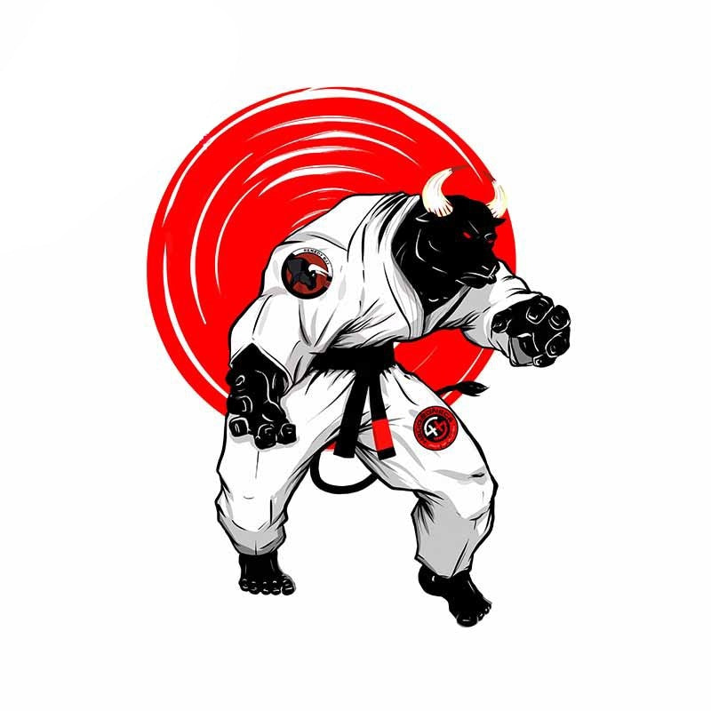 Jiu Jitsu 'Black Bull | Fighting Stance' Vinyl Car Sticker